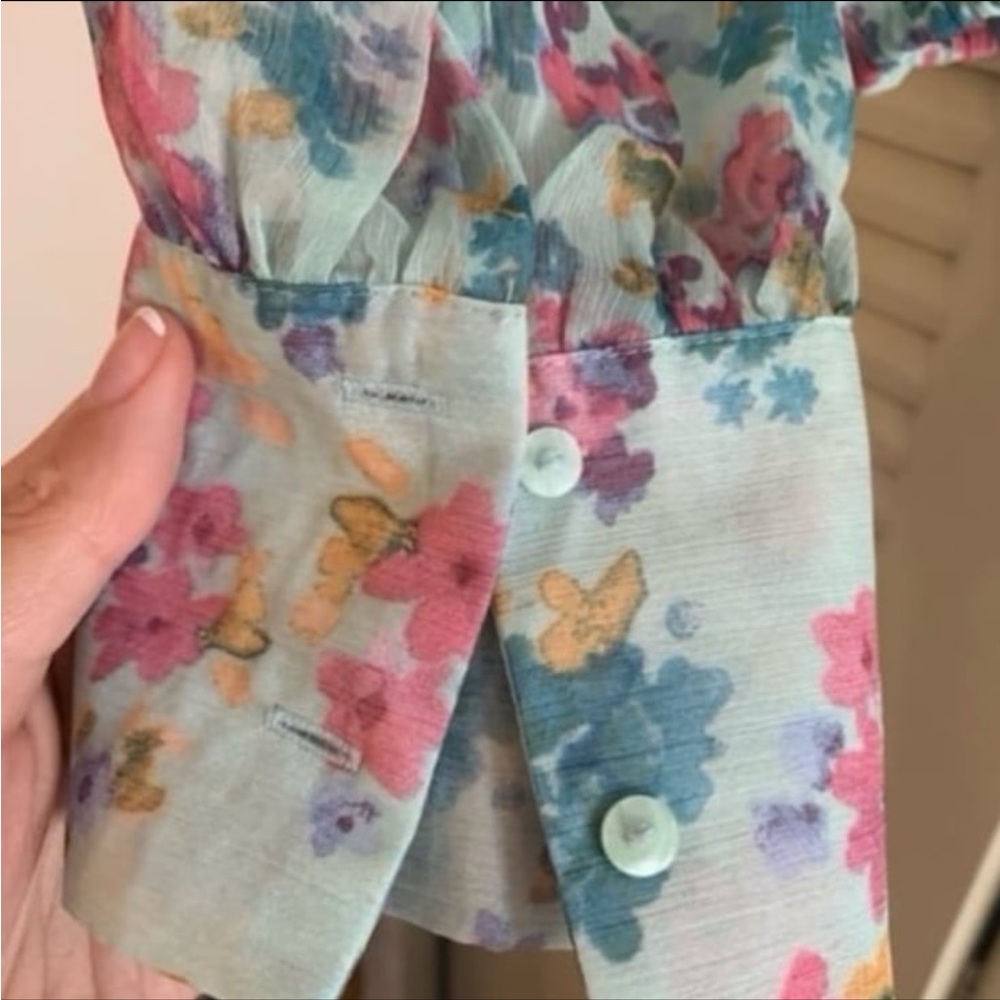 Zara Floral Blouse - Pink and Blue - Picture 6 of 12